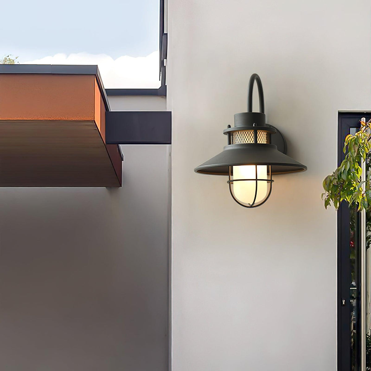Industrial Outdoor Cage Wall Light