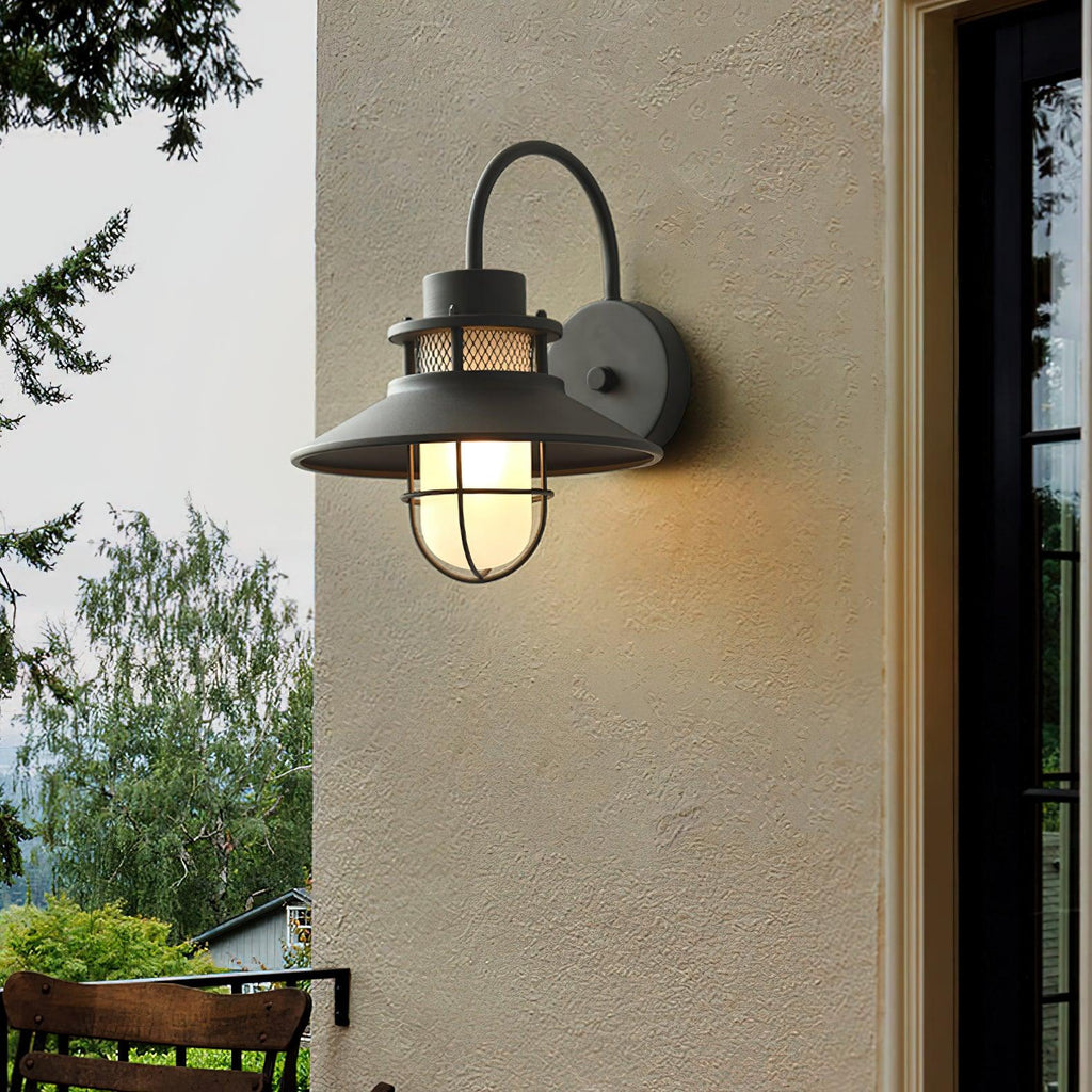 Industrial Outdoor Cage Wall Light