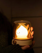 Wiederaufladbares Flammen-Nachtlicht mit transparenter Kuppel