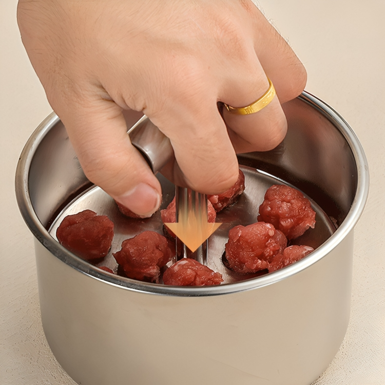 Köttbullsformare i rostfritt stål med ergonomiskt handtag