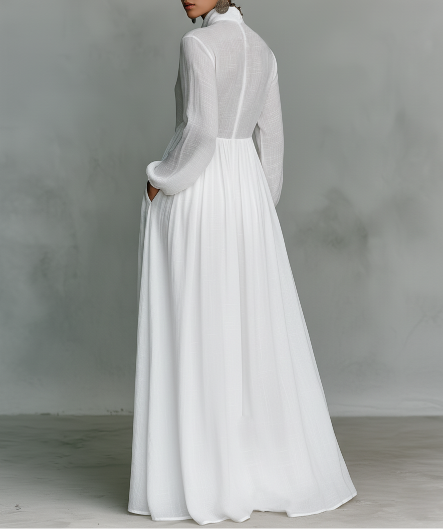 Vestido camisero largo para mujer con botones delanteros
