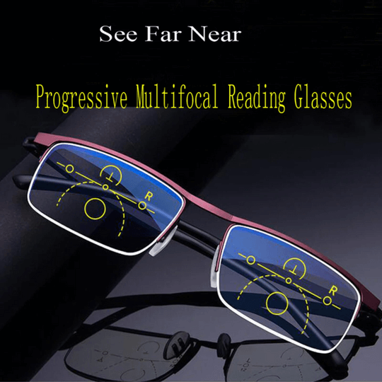 Gafas de lectura progresivas con lentes multizona fotocromáticas