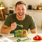 Portable Salad Container with Side Opening and Screw Lid
