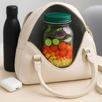 Portable Salad Container with Side Opening and Screw Lid