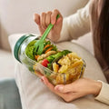 Portable Salad Container with Side Opening and Screw Lid