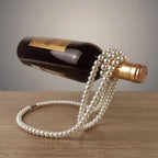 Gravity-Defying Chain Wine Bottle Holder