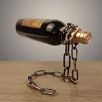Gravity-Defying Chain Wine Bottle Holder