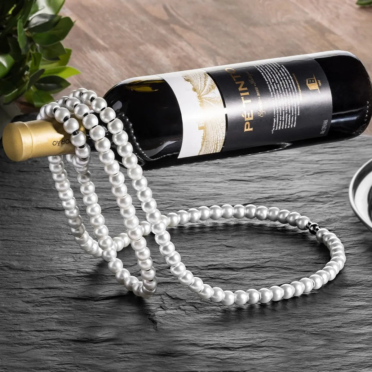 Gravity-Defying Chain Wine Bottle Holder