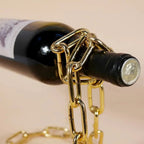 Gravity-Defying Chain Wine Bottle Holder