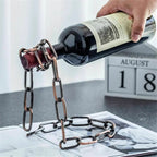 Gravity-Defying Chain Wine Bottle Holder
