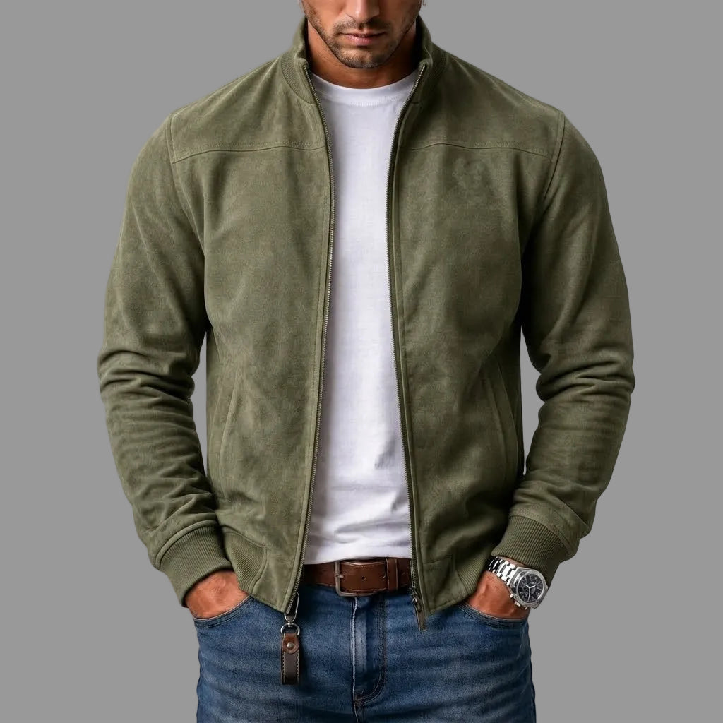 Men’s Suede-Style Zip Jacket
