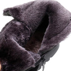Faux-Suede Ankle Boots with Fur Trim