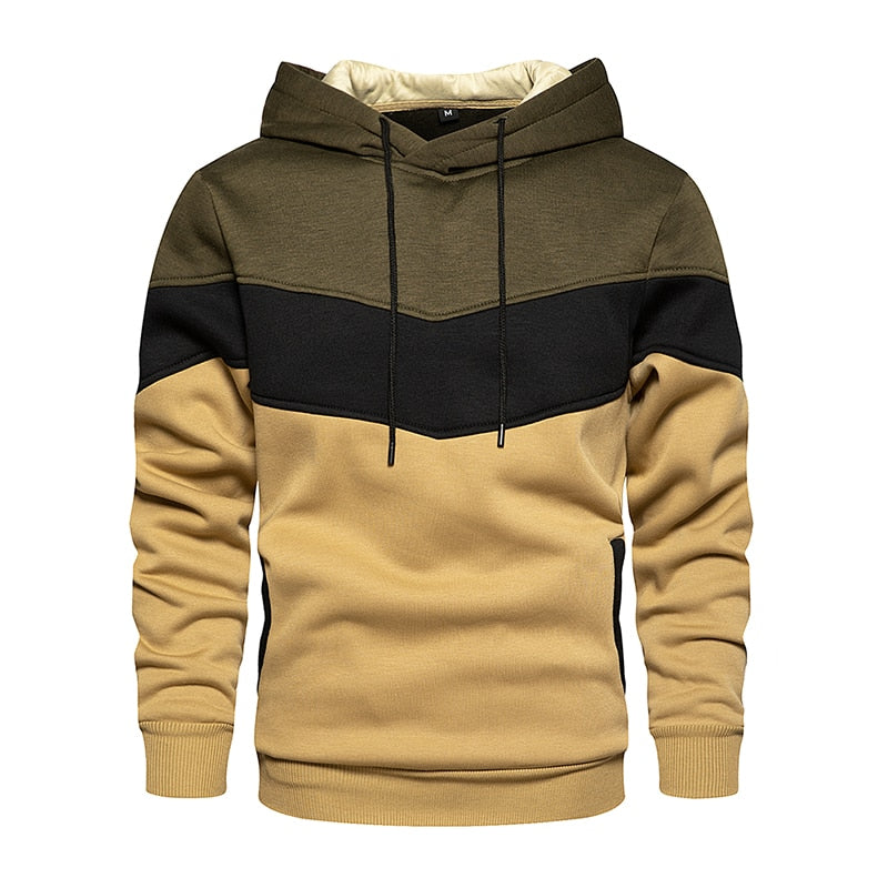 Men's Colour Block Pullover Hoodie