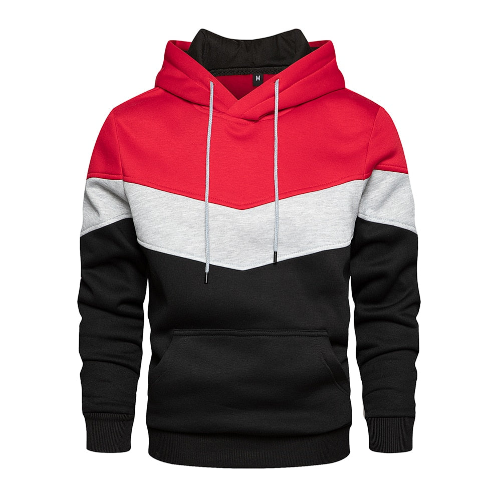 Men's Colour Block Pullover Hoodie