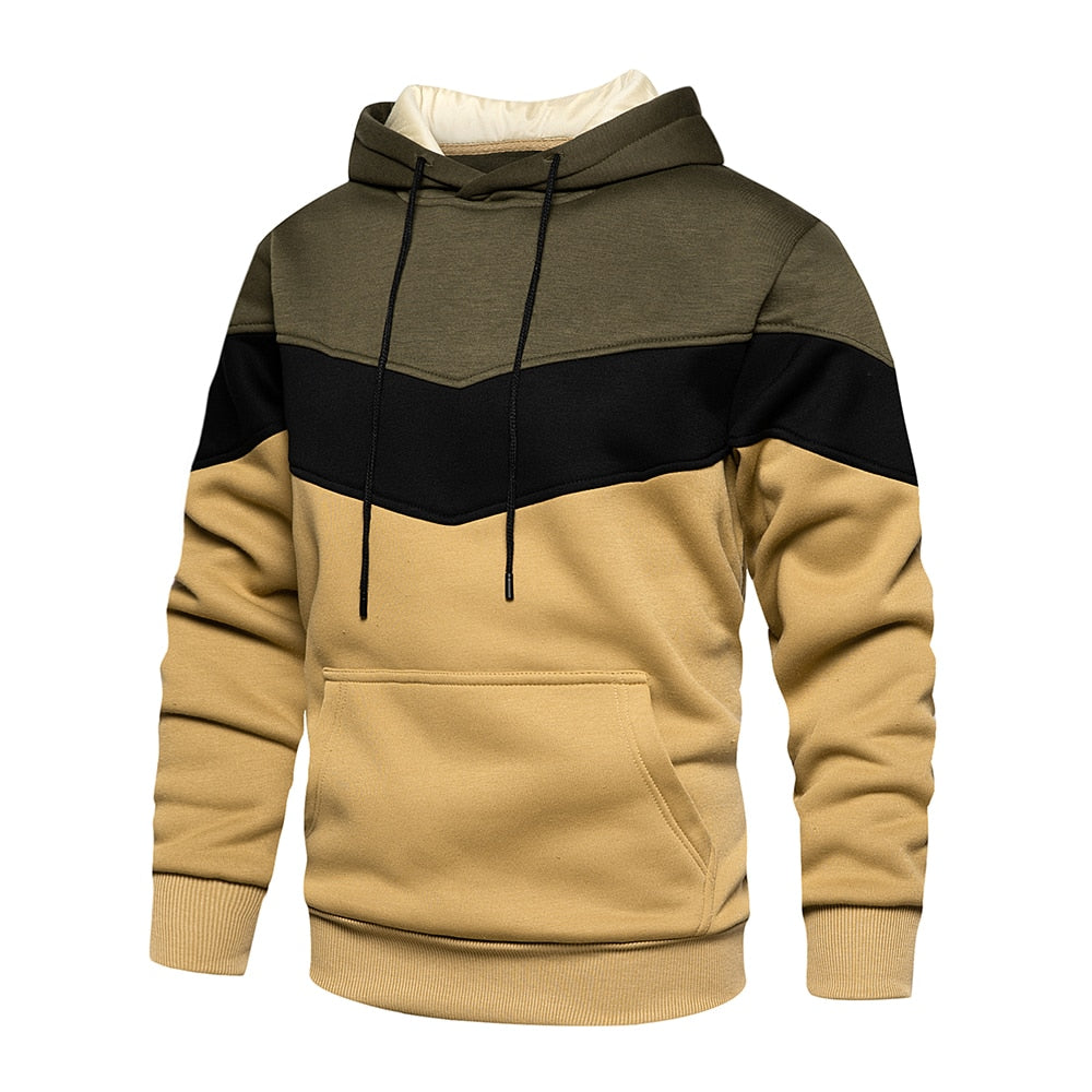 Sweat à capuche à enfiler pour homme, à couleurs contrastées