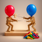 Jeu de duel d'escrime avec des ballons