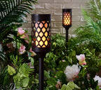 Set di 2 torce da giardino solari a effetto fiamma