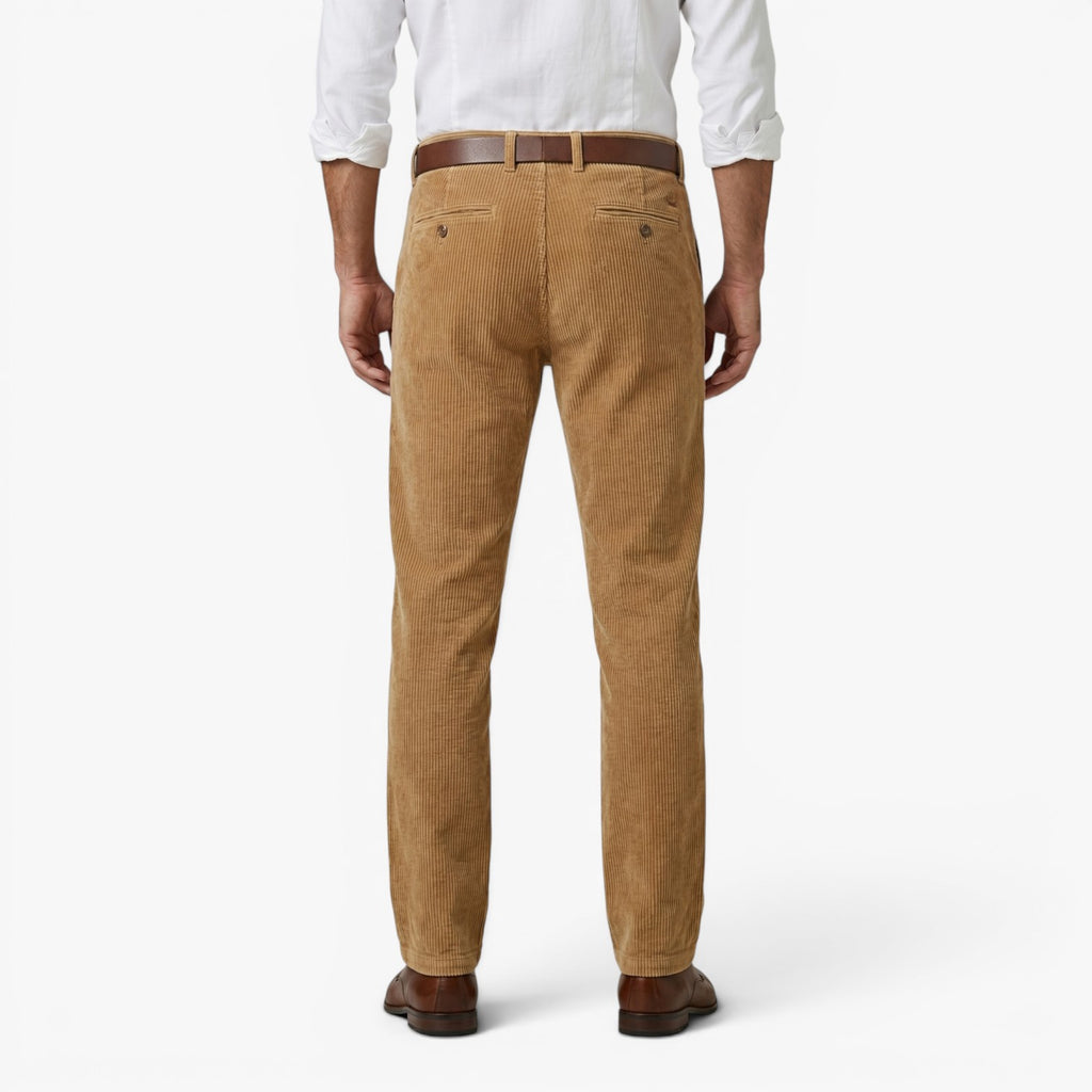 Pantalones clásicos de pana de pierna recta para hombre