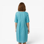 Robe midi décontractée avec poches et détail froncé doux à l'avant pour femmes