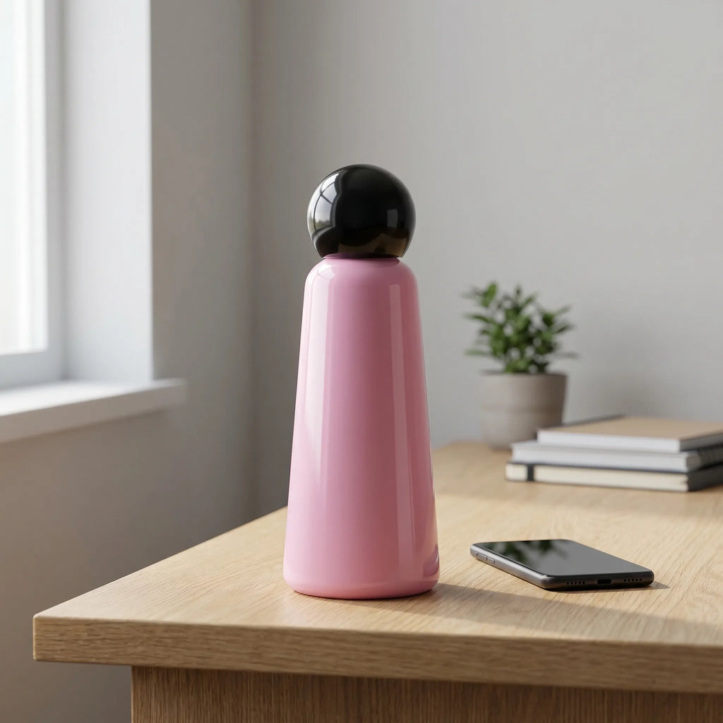 Insulated Reusable Water Bottle with Rounded Lid