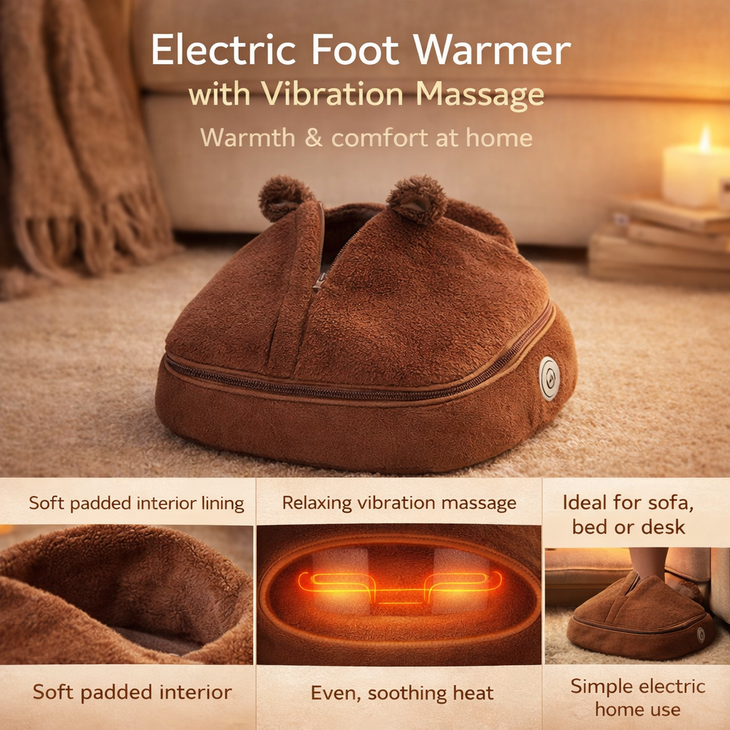 Electric Foot Massager with Plush Cover