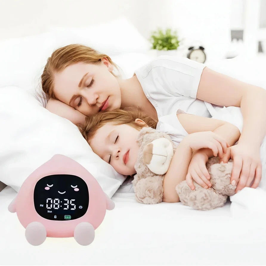 Sveglia digitale con personaggio carino, display e luce notturna da comodino