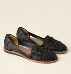 Dame håndvævede huarache-flats med åndbart vævet læderdesign