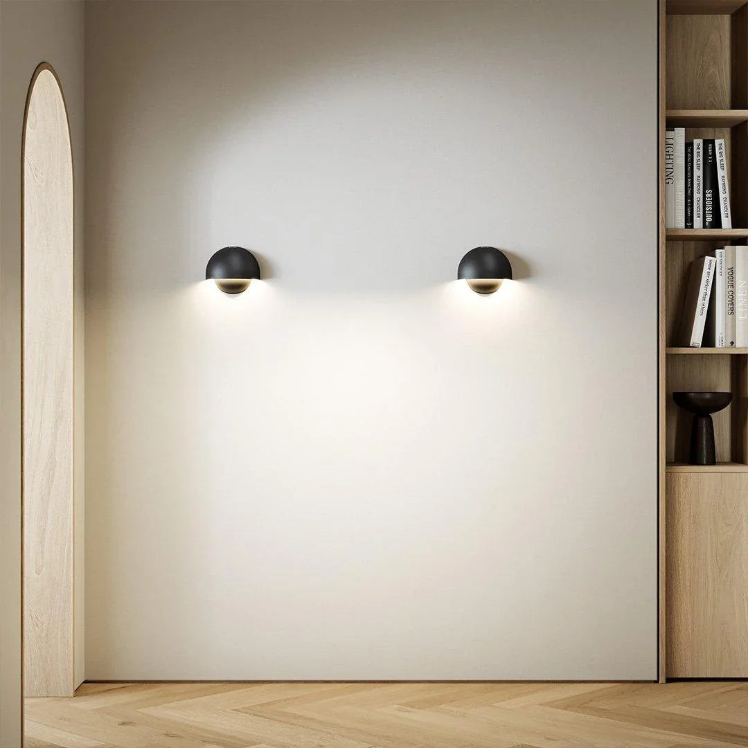 Luz LED moderna de pared de 360° para interiores y exteriores