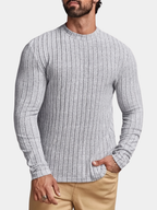 Pull à col rond côtelé pour homme