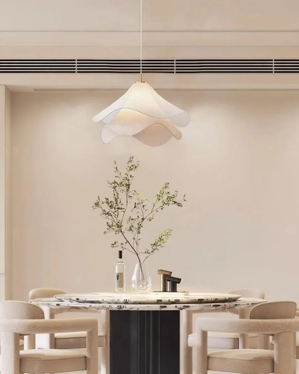Layered Fabric Wave Pendant Light
