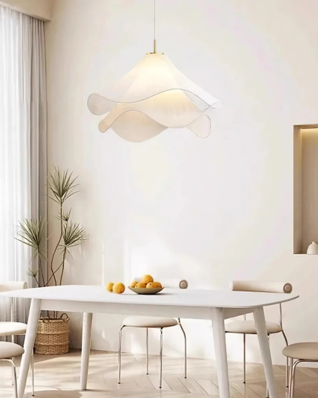 Layered Fabric Wave Pendant Light