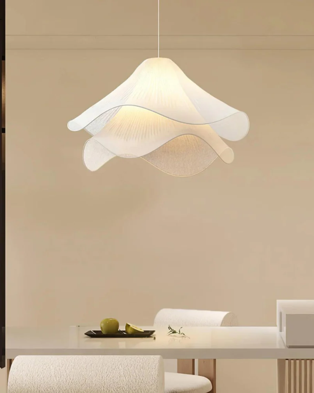 Layered Fabric Wave Pendant Light