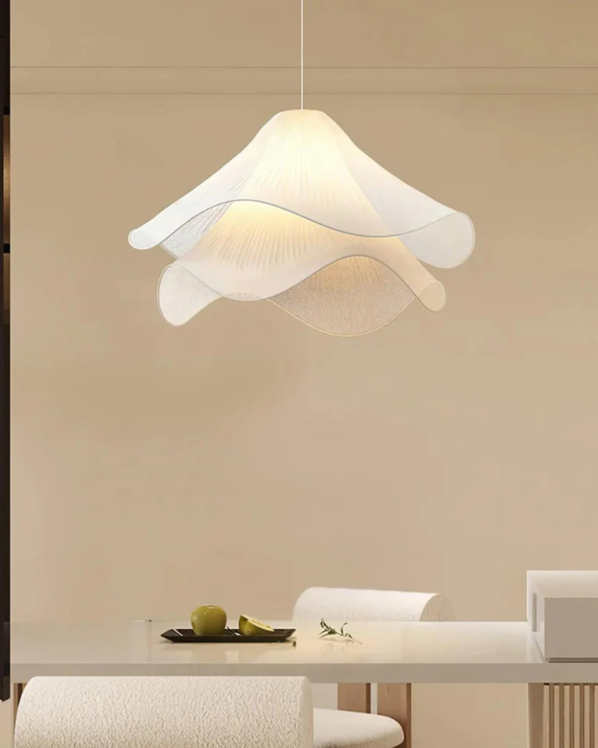 Layered Fabric Wave Pendant Light