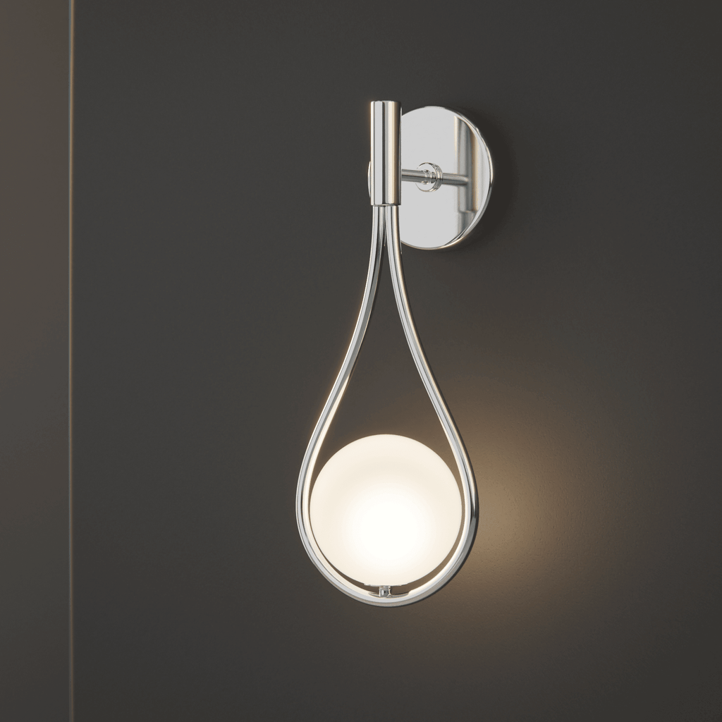 Nordycka szklana lampa ścienna w kształcie kropli