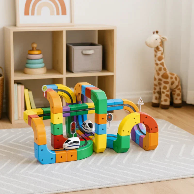 Set interattivo per costruire piste con cubi