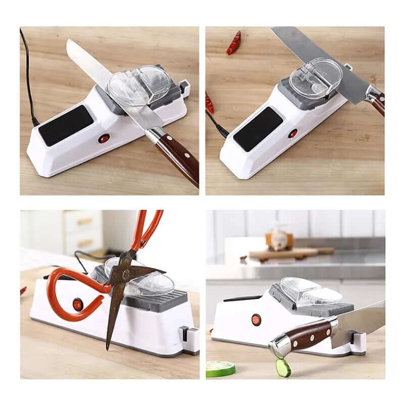 Electric Knife Sharpener with Protective Blade Guide