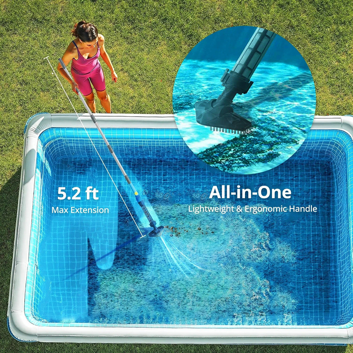 Aspiradora inalámbrica recargable de mano para piscinas