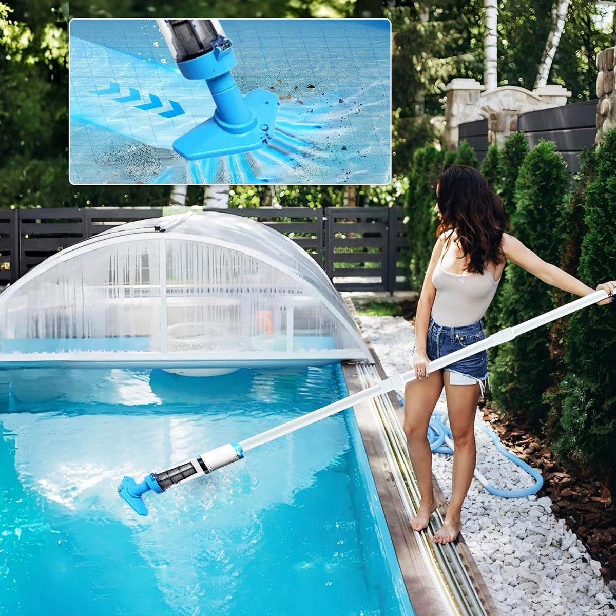 Aspiradora inalámbrica recargable de mano para piscinas