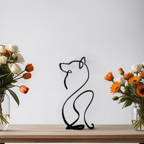 Minimalistisk metalskulptur med corgi-silhuet til moderne boligindretning