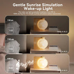 Sveglia in legno con luce a sfera luminosa e display digitale