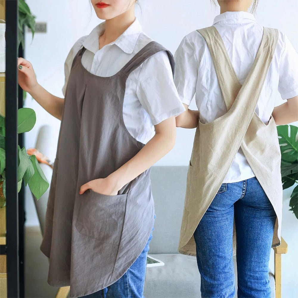 Robe tablier croisée inspirée de la Corée