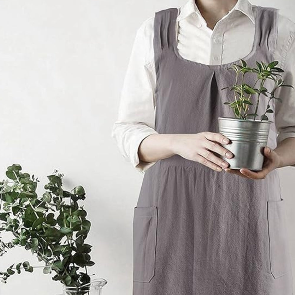 Robe tablier croisée inspirée de la Corée