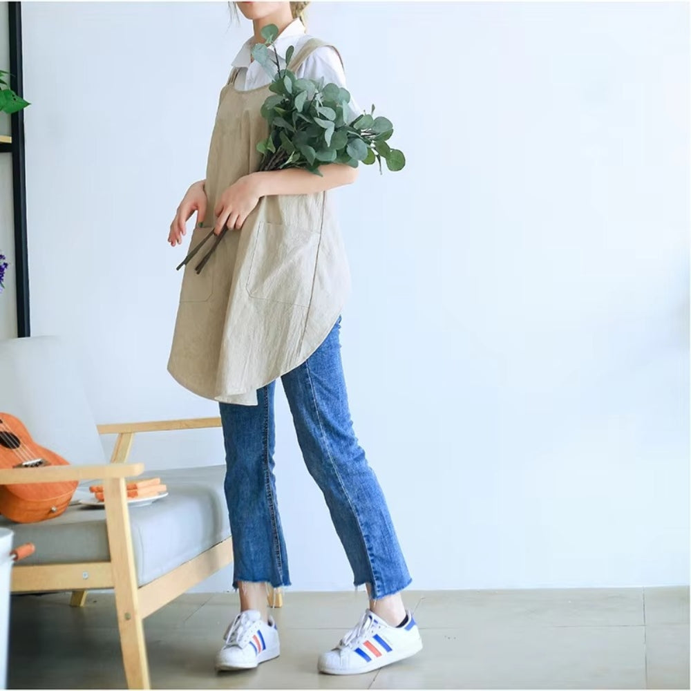 Robe tablier croisée inspirée de la Corée