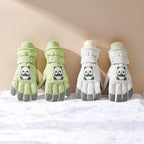 Forede vinterhandsker med pandadesign
