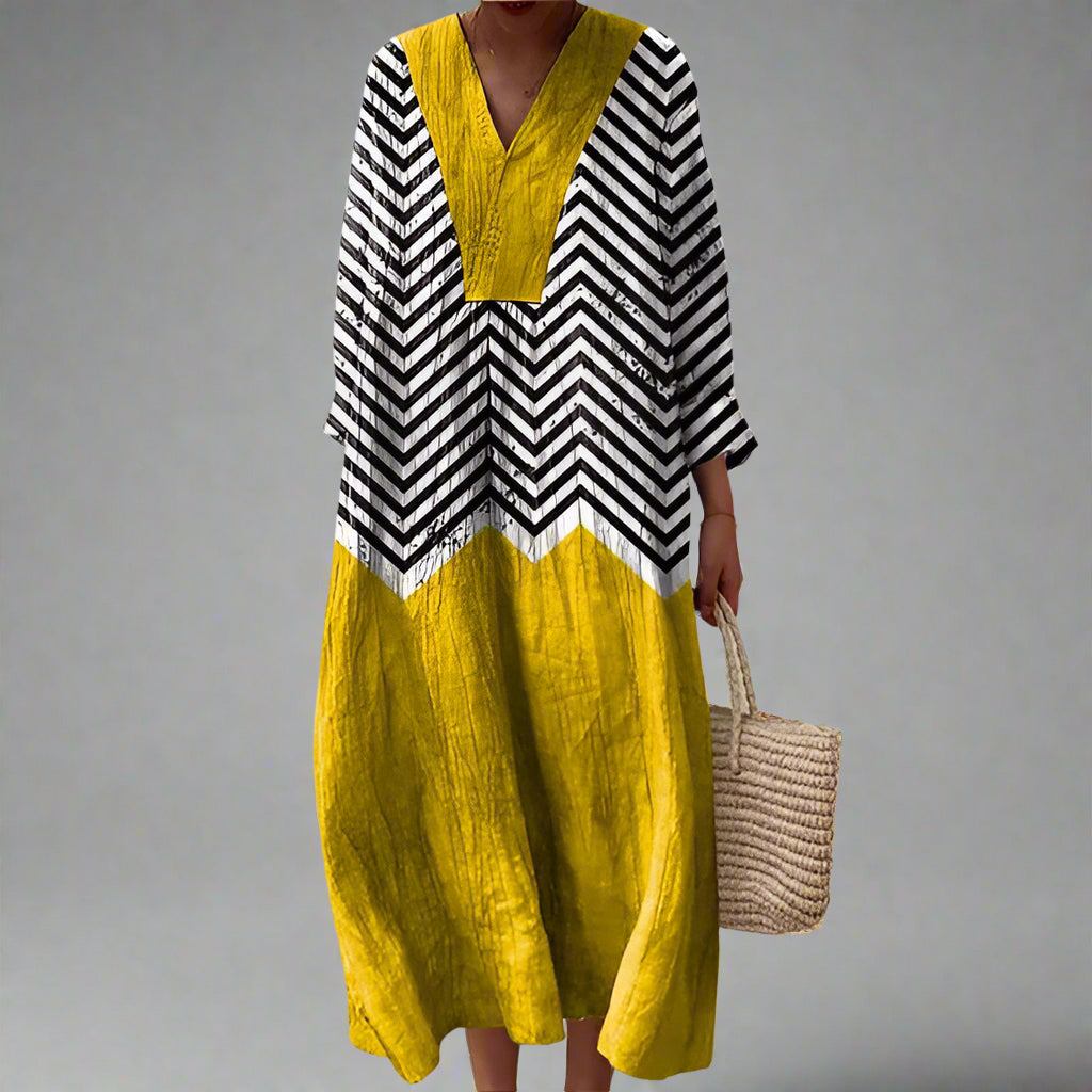 Women's Bohemian Chevron Maxi Dress