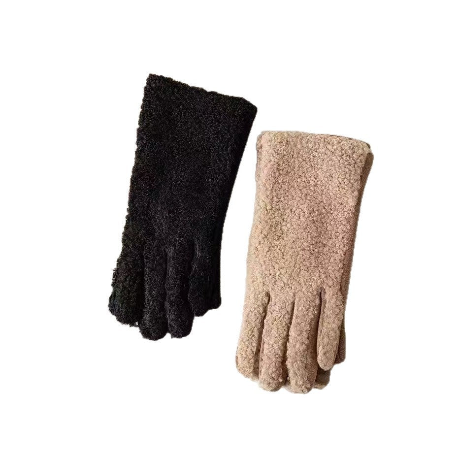 Vinterhandsker med fleece-look og struktur