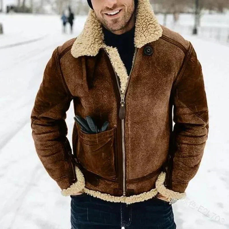 Men's Sherpa-Lined Aviator Jacket