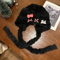 Women's Plush Winter Trapper Hat with Decorative Bows