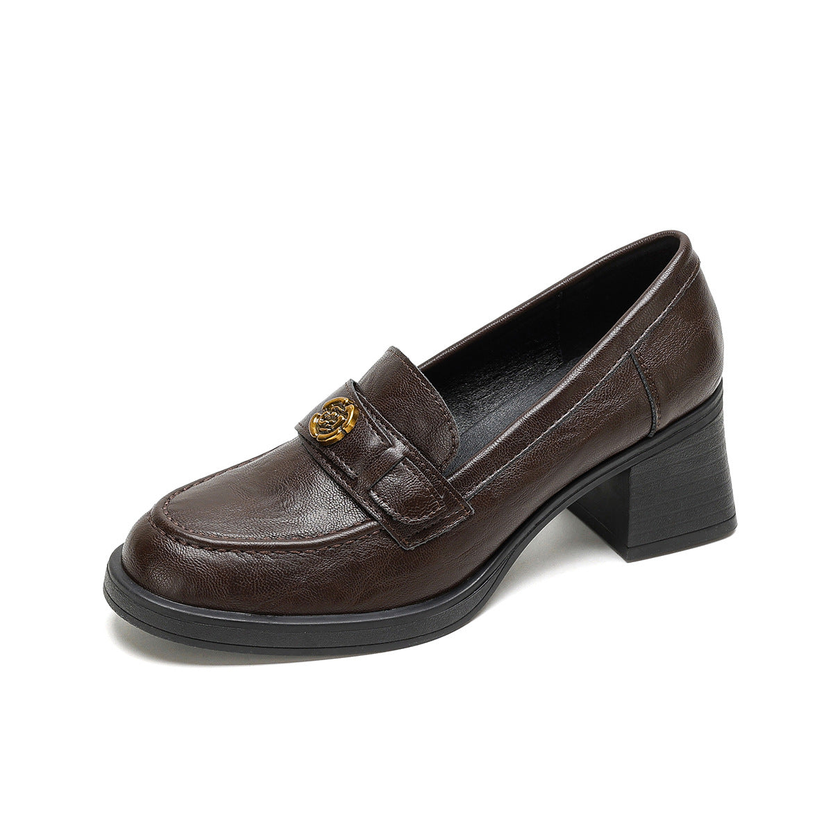 Slip-on-loafers til kvinder med blokhæl