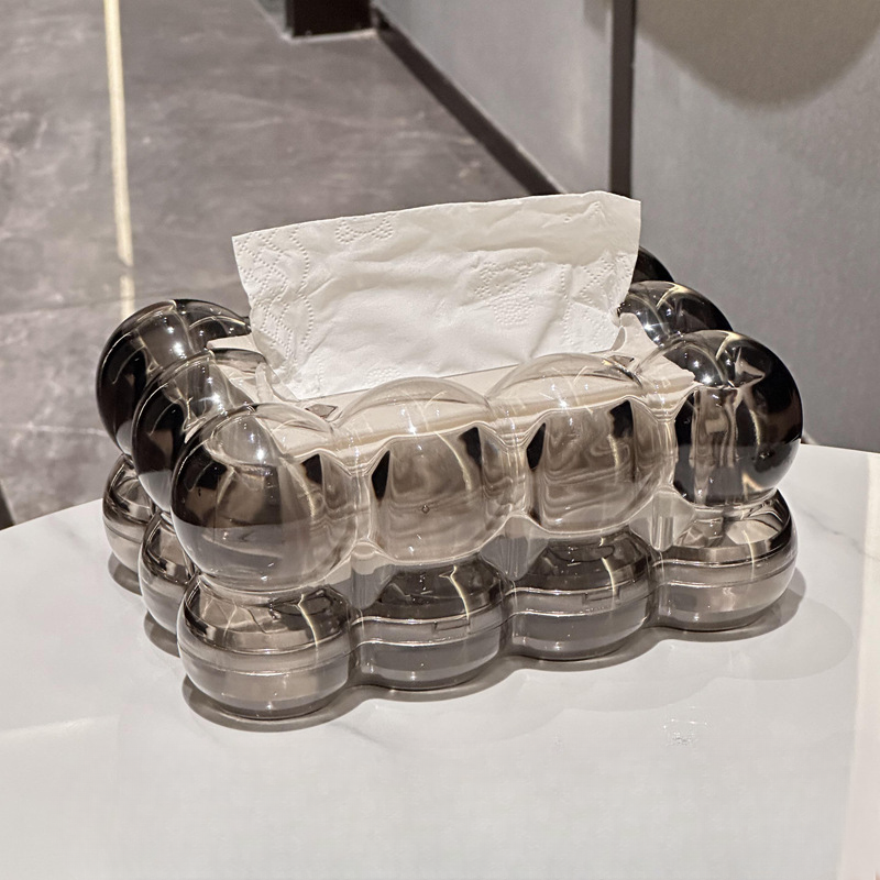 Portapañuelos con diseño de burbujas transparentes